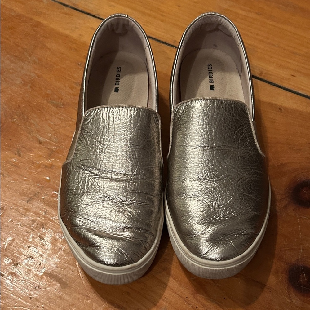 Silver Slip-On Sneakers